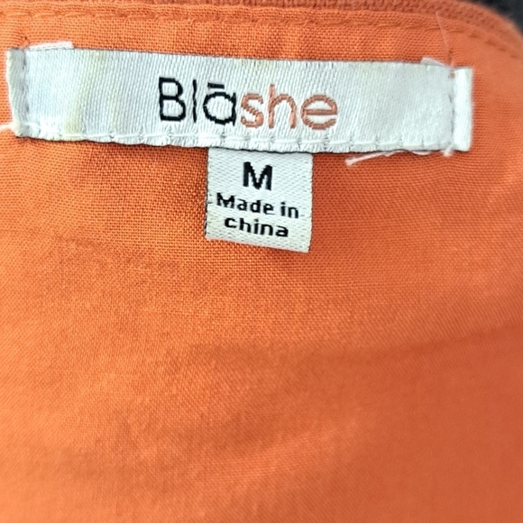 Blashe of Los Angeles Burnt Orange Linen Blend Cropped Top   Size M - Picture 6 of 6